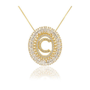 Gold Plated Initial Mandala Necklace